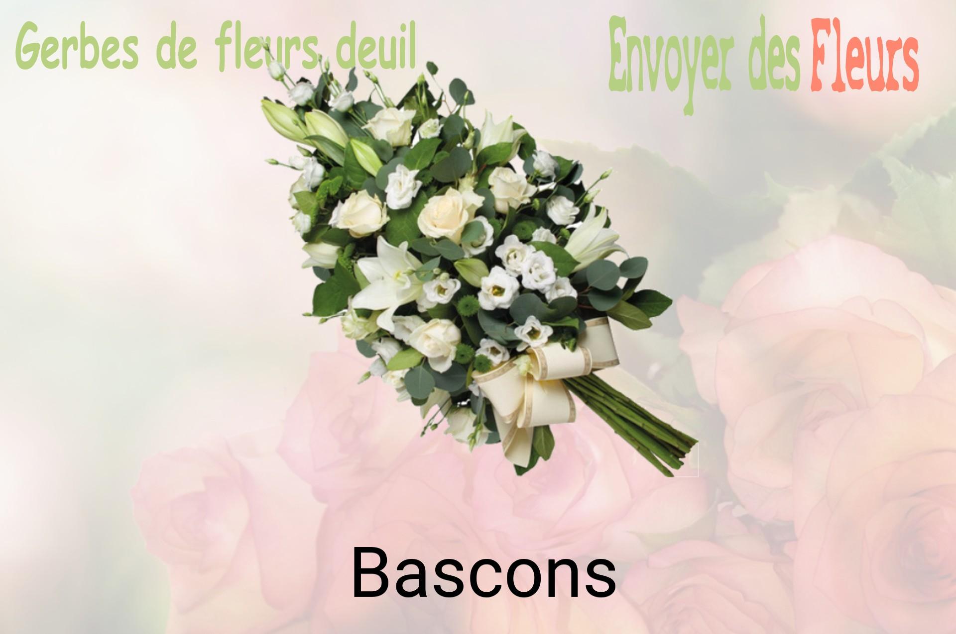 Gerbe de fleurs de deuil livrée à Bascons